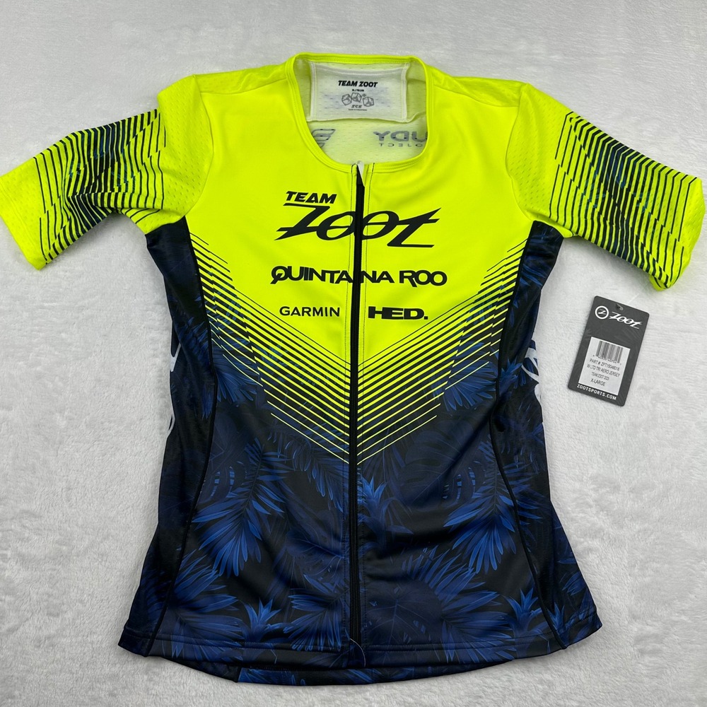 Zoot Womens LTD Tri Aero Jersey Team Zoot 2023 Neon Yellow Palm XL ZFT15048018